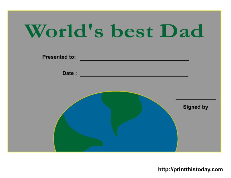 Free Printable Father's Day Certificates