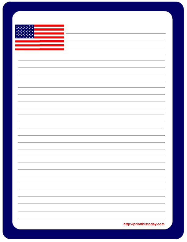 Patriotic writing paper