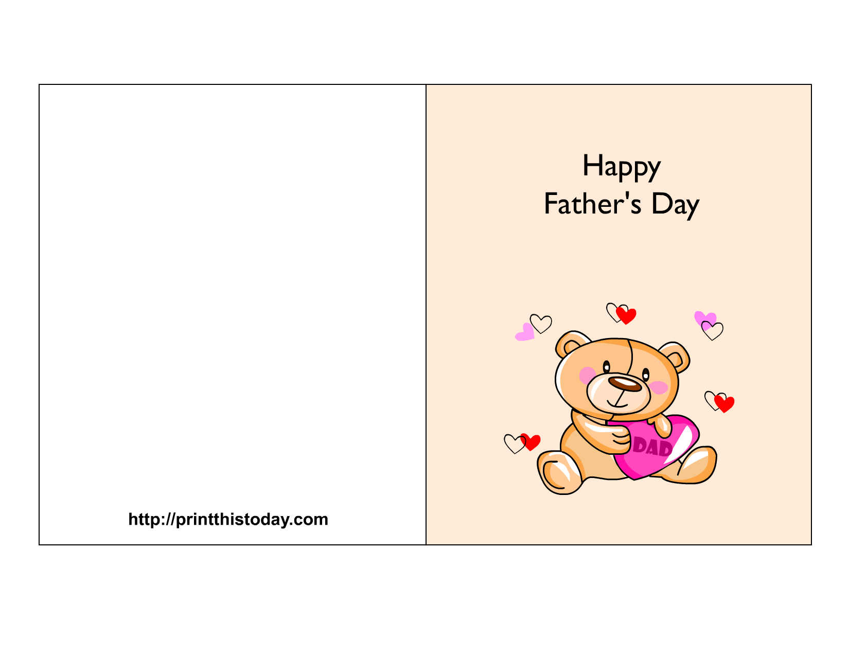 Father S Day Card Template Printable Free