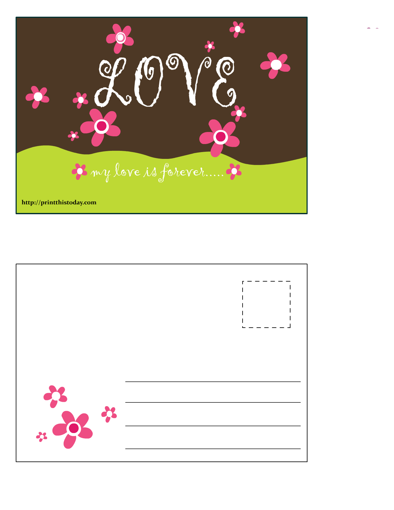 24 Free Printable Love postcards